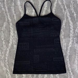 LULULEMON black patterned power Y tank top - 8